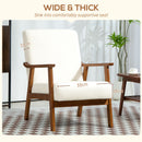 HOMCOM Boucle Accent Chair Armchair W/ Wide Seat For Living Room Bedroom - White/Grey