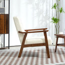 HOMCOM Boucle Accent Chair Armchair W/ Wide Seat For Living Room Bedroom - White/Grey