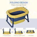 HOMCOM Baby Bath Tub - Yellow & Blue