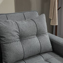 HOMCOM 2 Seater Pull Out Sofa Bed with Pockets for Living Room