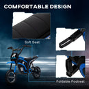 HOMCOM 24V Kids Electric Motorbike With Twist Grip Throttle, Music, Horn - Blue