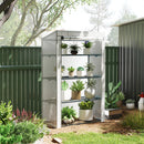 Outsunny 4 Tier Lean-to Mini Greenhouse With Reinforced PE Cover