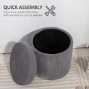 HOMCOM Round Storage Ottoman with Lid, Vanity Stool with Storage