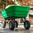 Outsunny Set of Four 10\" Pneumatic Wheels for Barn Carts, Garden Cart Black
