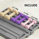 HOMCOM 6kg Dumbbell Set, Weights Fitness Dumbbells, Pink, Purple, Brown