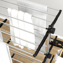 HOMCOM 4-Tier Large Clothes Airer Stainless Steel Clothes Drying Rack Black