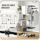 HOMCOM 4-Tier Large Clothes Airer Stainless Steel Clothes Drying Rack Black