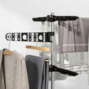 HOMCOM 4-Tier Large Clothes Airer Stainless Steel Clothes Drying Rack Black
