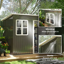 Outsunny 7 x 4ft Galvanised Steel Garden Shed with Foundation Kit