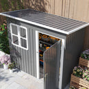 Outsunny 7 x 4ft Galvanised Steel Garden Shed with Foundation Kit