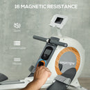 SPORTNOW 16-Level Magnetic Rowing Machine W/ LCD Monitor