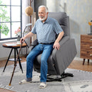 HOMCOM Linen Fabric Electric Recliner Chair with Remote Control