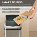 HOMCOM 48L Sensor Bin, Stainless Steel Kitchen Bin with Automatic Close