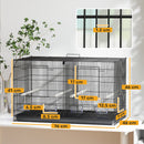 PawHut Bird Cage with Divider, 4 Wooden Perches, Slide Out Tray, Black