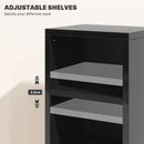 HOMCOM Set Of 2 CD Storage Units With Adjustable Shelves, High Gloss White, Grey And Black