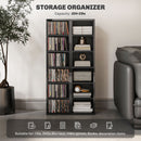 HOMCOM Set Of 2 CD Storage Units With Adjustable Shelves, High Gloss White, Grey And Black