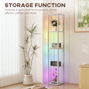 HOMCOM RGB LED Floor Lamp with Shelves and Remote Control for Bedroom