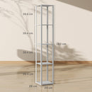 HOMCOM RGB LED Floor Lamp with Shelves and Remote Control for Bedroom