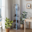 HOMCOM RGB LED Floor Lamp with Shelves and Remote Control for Bedroom