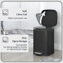 HOMCOM 12L Kitchen Pedal Bin, Metal Rubbish Bin with Soft-close Lid