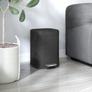 HOMCOM 12L Kitchen Pedal Bin, Metal Rubbish Bin with Soft-close Lid