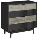 HOMCOM Chest of Drawers, 4 Drawer Storage Cabinet Organiser Bedroom, Grey