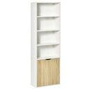 HOMCOM 2 Door 4 Shelves Bookcase Wooden Storage Cabinet Display Unit White Oak