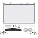 HOMCOM Projector Screen 80 inch Portable 16:9 Projection Screen Indoor Outdoor