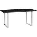 HOMCOM 160 cm Rectangular Dining Table Kitchen Table for 6-8 People Black