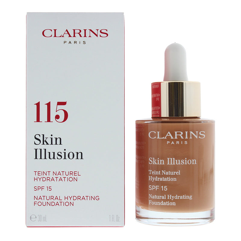 Clarins Skin Illusion Natural Hydrating No.115 Cognac Foundation 30ml SPF 15