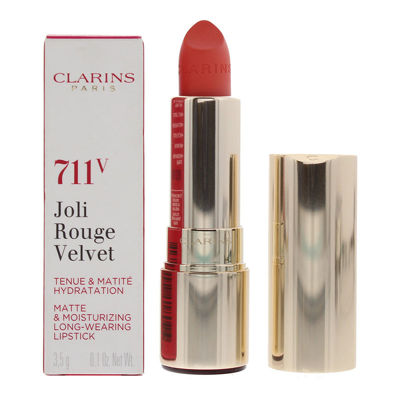 Clarins Joli Rouge Velvet Matte & Moisturizing Long Wearing Lipstick 711V Papaya 3.5g