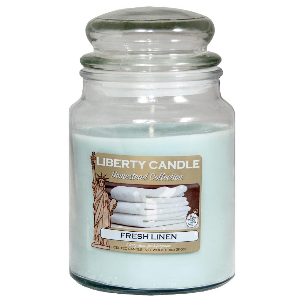 Liberty Candle Homestead Candle 18oz Glass Jar Bubble Lid Fresh Line