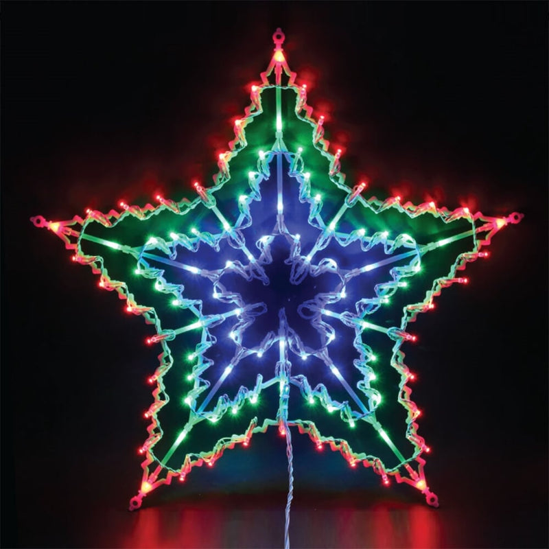 Christmas Sparkle Indoor Star Light with 100 Multi Coloured LEDs and 8 Functions - Mains Operated