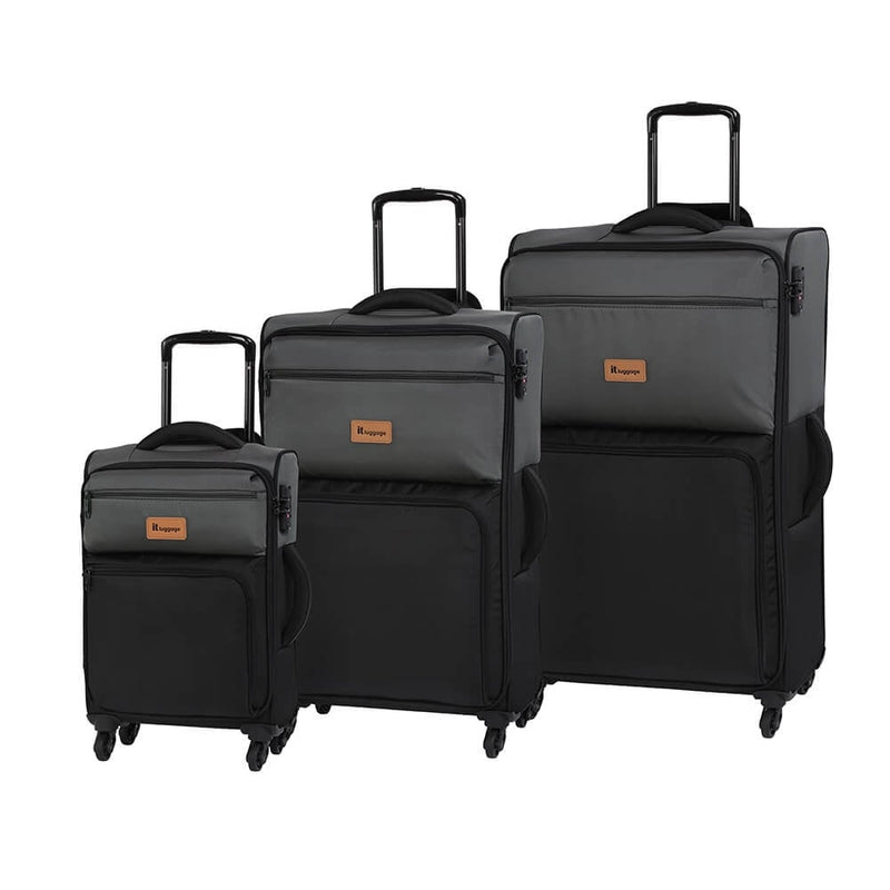 MegaLite 4 Wheel Grey & Black EVA Suitcase