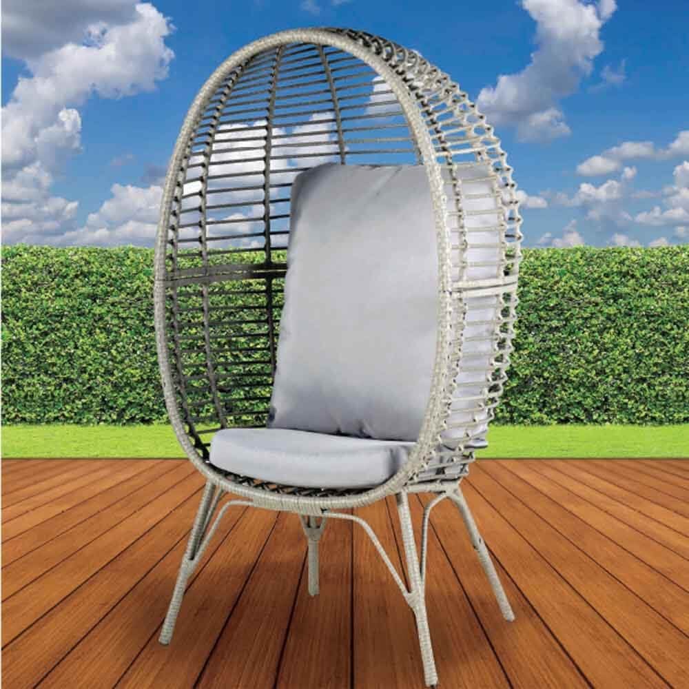 Rattan floor standing egg chair clearance