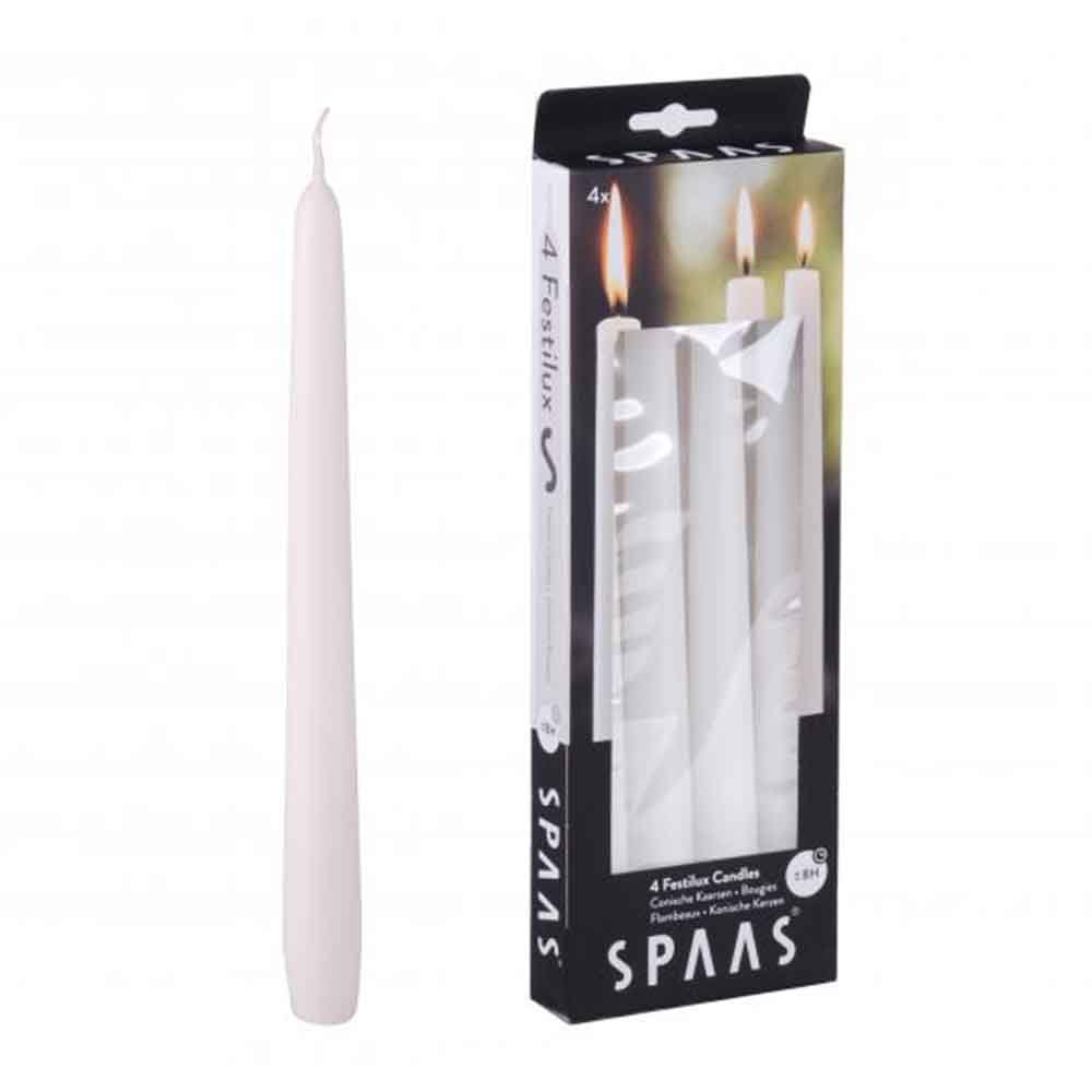 4 Pack White Dinner Candles
