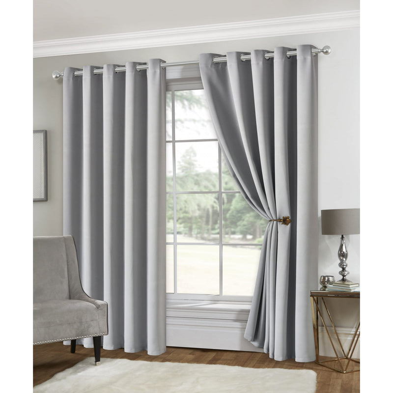 Eclipse Eyelet Curtains - Silver