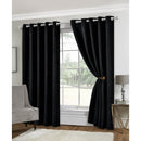 Lewis's Eclipse Blackout Eyelet Curtains - Black