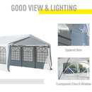 Outsunny 8m x 4m Garden Gazebo Marquee Party Tent Wedding Portable Garage Carport Event shelter Car Canopy Outdoor Heavy Duty Steel Frame Waterproof Rot Resistant