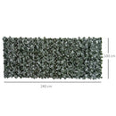 Outsunny Artificial Leaf Trellis - Dark Green 2.4m x 1m