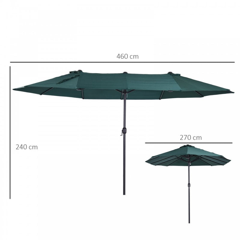 Oasis 4.6 m Double-Sided Umbrella Parasol - Green