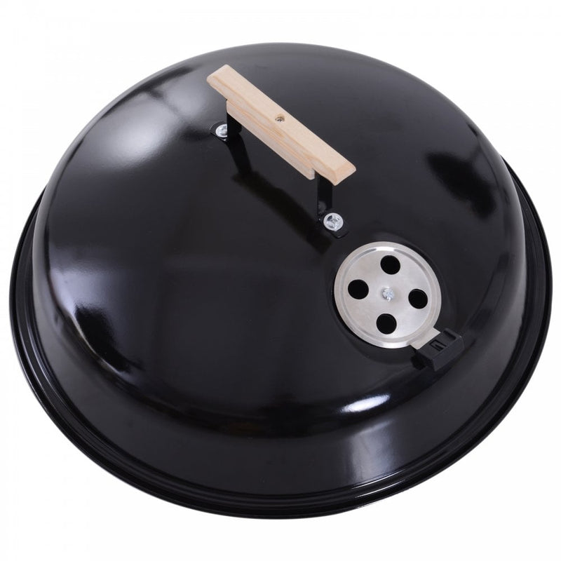 Outsunny Portable Round Charcoal Grill BBQ - Black