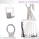 Outsunny Hanging Hammock Swing Chair - Brown/White Stripes