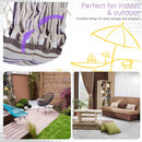 Outsunny Hanging Hammock Swing Chair - Brown/White Stripes