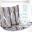 Outsunny Hanging Hammock Swing Chair - Brown/White Stripes