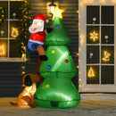 HOMCOM  Inflatable Christmas Tree 1.8m , LED Lighted with Santa Claus Dog Decoration