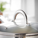 Lewis's Stainless Steel Chip Pan 22cm With 20cm Basket And Lid - Silver