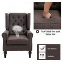 Fabric Tufted Accent Armchair - Brown
