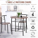 MDF 2-Seater Bar Stool & Table Set w/Bottle Storage Shelf  - Wood Tone