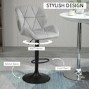 Bar Stool Set Of 2 Fabric Adjustable Height Armless Upholstered Counter Chairs With Swivel Seat, Light Grey